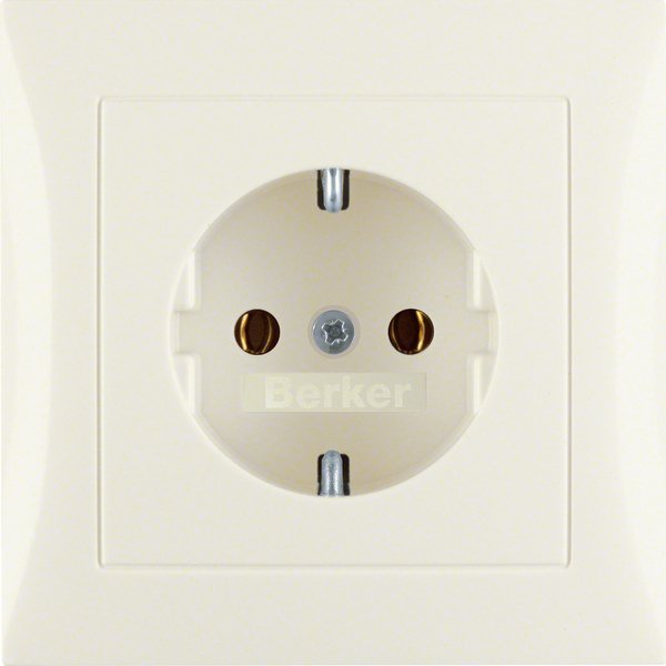 Berker - Steckdose SCHUKO-Steckdose ws/gl 47428982 m.Abdeckplatte