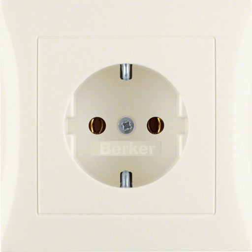 Berker - Steckdose SCHUKO-Steckdose ws/gl 47428982 m.Abdeckplatte