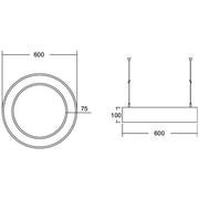 Brumberg Leuchten - Pendelleuchte LED-Pendel-Ringleuchte 13550179 TW DALI D60cm H10cm