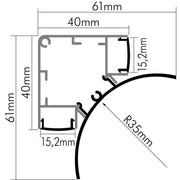 Nobile - Zubehör/Ersatzteile für Lichtschlauch/-band Alu Eck-Profil 2m 5011150002 Abdeckung transp