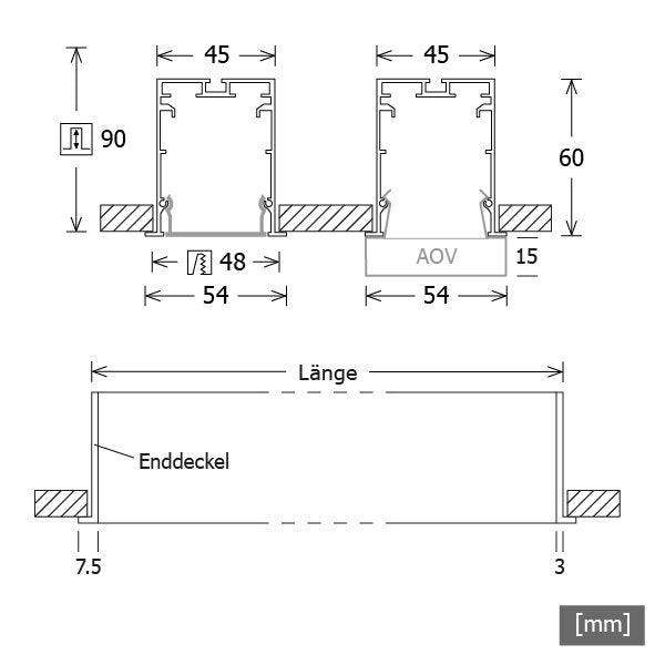 LTS Licht&Leuchten - Decken-/Wandleuchte LED-Einbauleuchte MLR045108302APBD.s-e 830, DALI, si-elox