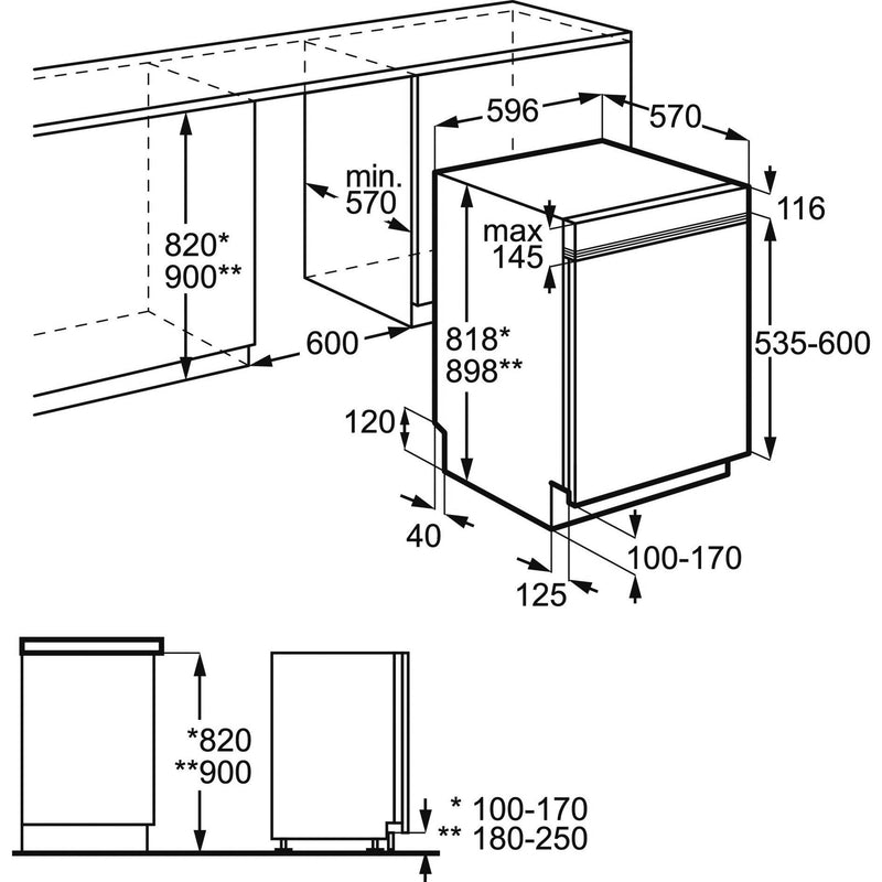 Electrolux AEG - Geschirrspüler EB-Geschirrspüler FEE53680ZM CARAT,60cm