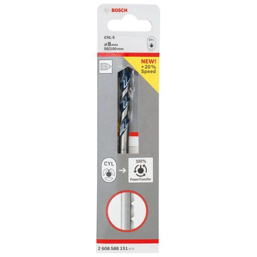Bosch - Bohrer Betonbohrer CYL-5, Blue 2608588151 Granite 8 x 50 x 100 − 5 Stück