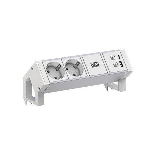 Bachmann - Multi-Tischsteckdose Steckdosenleiste 937.402 DESK2 ALU WHITE