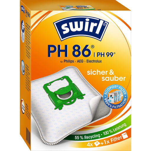 Swirl - Zubehör/Ersatzteile für Bodenpflege Staubbeutel PH 86/PH99EcoPor VE4 für Philips