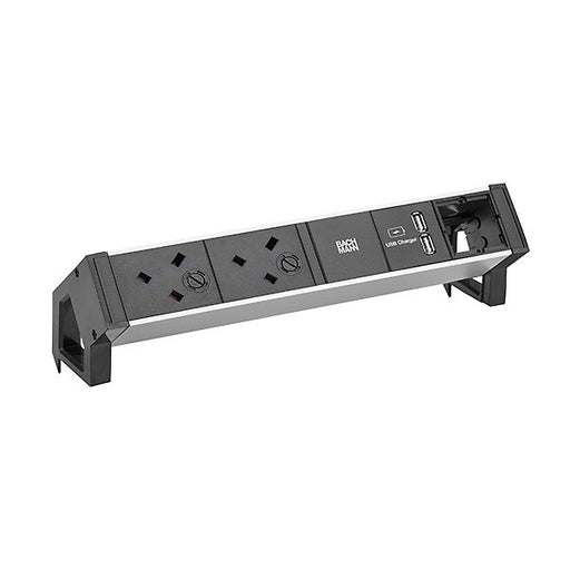 Bachmann - Mehrfachsteckdose Steckdosenleiste 937.004 DESK2 ALU BLACK
