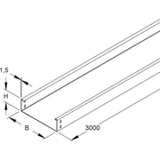 Niedax - Kabelrinne RSU 60.200 F ungelocht − 6 Meter