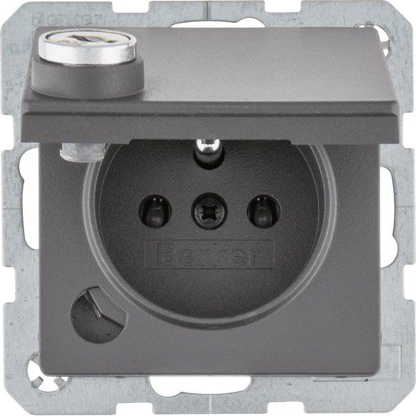 Berker - Steckdose m. Erdstift 6768116086 Q.1,anth,ma