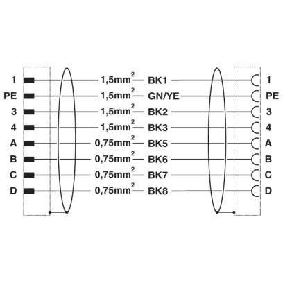 Phoenix Contact - Konfektioniertes Sensor-Aktor-Kabel Steckverbinder beidseitig K-7E-M23 M9/#1620409 kunststoffumspritzt − 2 Stück