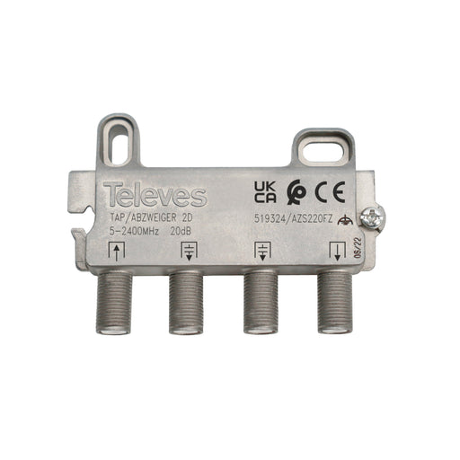 Televes - Abzweiger und Verteiler Abzweiger 2f AZS220FZ 20dB, 5-2400 MHz