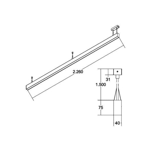 Brumberg Leuchten - Pendelleuchte LED-Pendel-Profilleuchte 77334088 TW, i/d