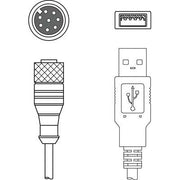 Leuze - Konfektioniertes Sensor-Aktor-Kabel Anschlussleitung KB M12A-8P-USB-3000 − 1 Stück