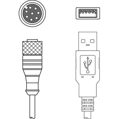 Leuze - Konfektioniertes Sensor-Aktor-Kabel Anschlussleitung KB M12A-8P-USB-3000 − 1 Stück