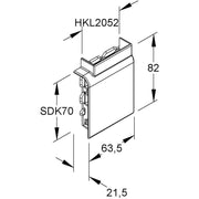 HKL - Übergangsstück für Sockelleistenkanal Flachwinkel rws STW70L.3 Kanal-System EDK − 2 Stück