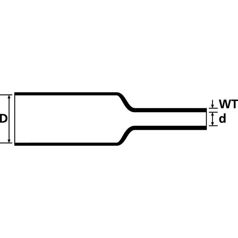 HellermannTyton - Schrumpfschlauch Warmschrumpfschlauch 3,5:1 321-11600(4) schwarz, 1 m 4 Stk. − 4 Stück