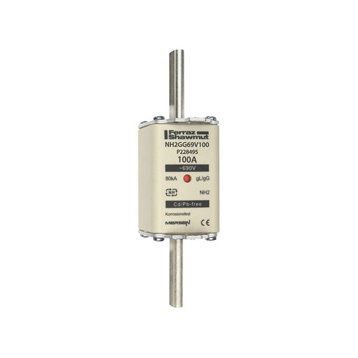 Mersen - Messersicherung NH-Sicherungseinsatz SF NH2GG69V100 Gr.2 gG 100A/690V KM − 3 Stück