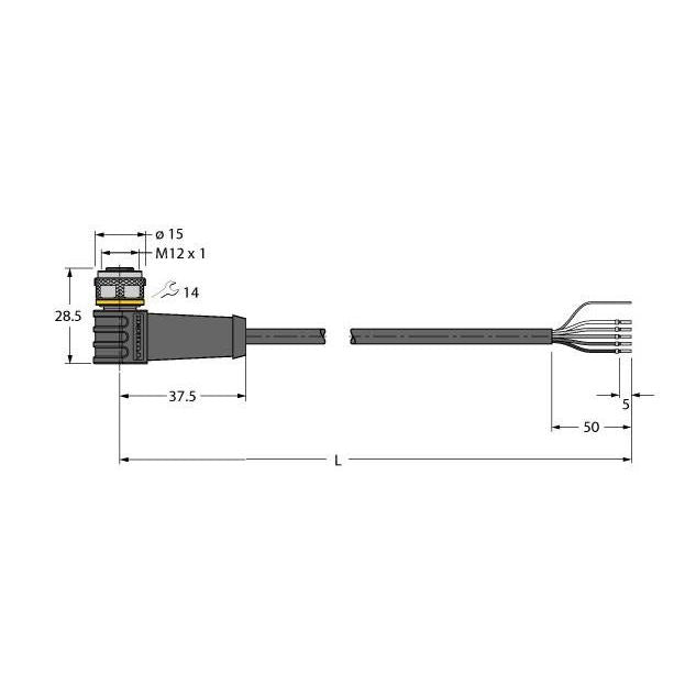 Turck - Konfektioniertes Sensor-Aktor-Kabel Anschlussleitung WKS4.5T-10/TEL PVC − 1 Stück