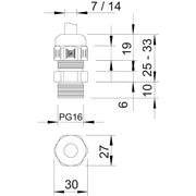 OBO Bettermann - Kabelverschraubung Verschraubung V-TEC PG16 LGR