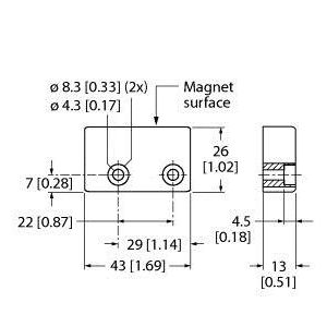 Turck - Einzelpositionsschalter Codierter Magnet SI-MAG2MM f. magnet. Schalter