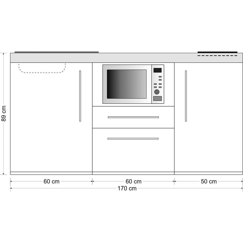 Stengel - Mini-Küche Miniküche Premiumline MPM170MWGKFreBliS weiß