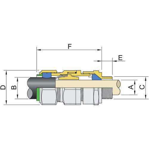 Stahl - Kabelverschraubung CMP Kabelverschraubung 246283 66,70 78,40 mm