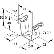 Niedax - Montagematerial für Kabeltragsystem Universalträger GTUT 50 FG Geomet