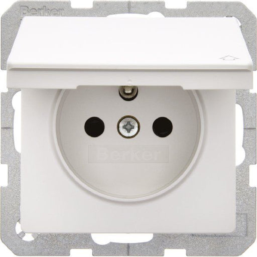 Berker - Steckdose m.Schutzkontakt 6765836089 u.Klappdeckel