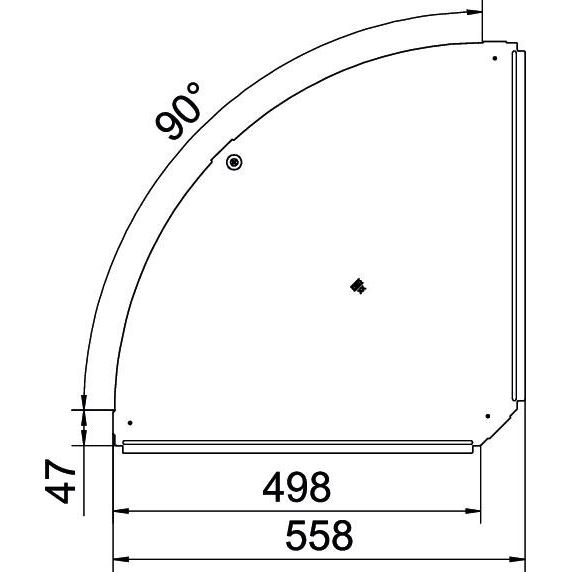 OBO Bettermann - Deckel Bogen für Kabeltragsystem Deckel für 90Grad-Bogen RBD 90 500 A2 B500mm, rostfrei
