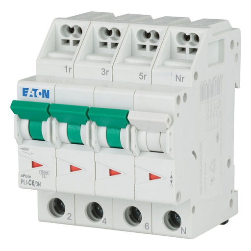 Eaton - Leitungsschutzschalter PLI-C6/3N C 6A, 3p+N Steckkl