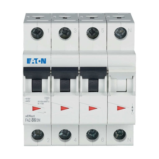Eaton - Leitungsschutzschalter FAZ-B6/3N B 6A, 3p+N