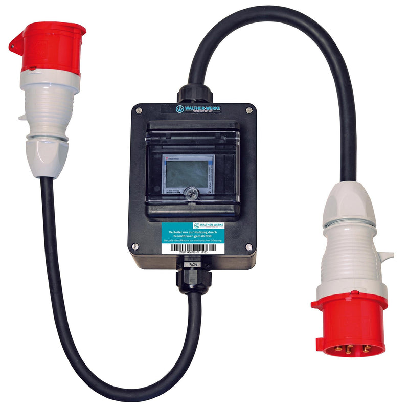 Walther Werke - CEE-Steckdosen-Kombination (IEC 60309) CEE Stromzähler-Leitung 64Z1110 3m, 32A 5P 400V IP44