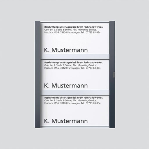 Siedle&Söhne - Zubehör/Ersatzteile für Türkommunikation Namensschild kpl. 210007070-00 Anthrazitgrau