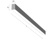 Lightnet - Decken-/Wandleuchte LED-Anbauleuchte LA3AEE-830E-L1475 3000K, silber