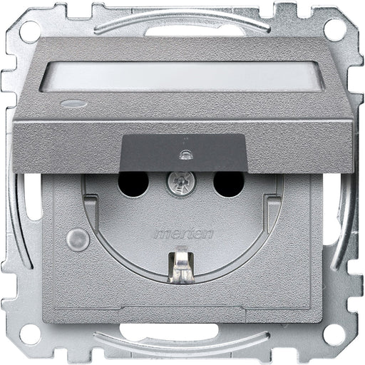 Merten - Steckdose SCHUKO-Steckdose alu MEG2313-0460 Klappd.Li.Schrift