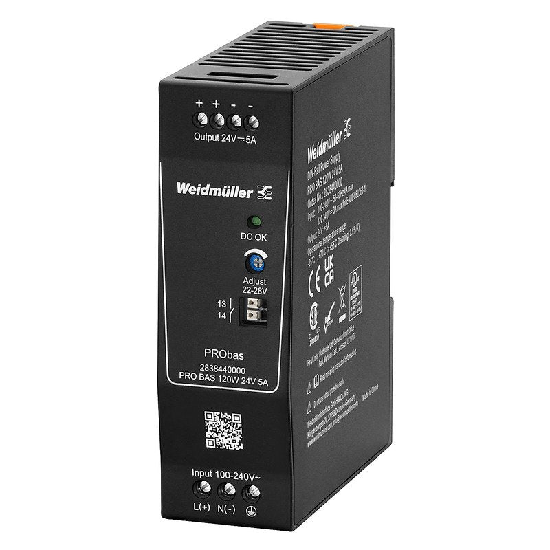Weidmüller - Gleichstromversorgung Stromversorgung 24V DC PRO BAS 120W 24V 5A 5A, Schraubanschl. − 1 Stück