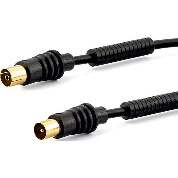 E+P Elektrik - Konfektioniertes Koaxkabel Antennenkabel 5m sw AB 305 G Gold
