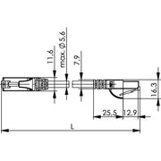 Telegärtner - Patchkabel Kupfer Patchkabel U/UTP C.6 15,0m 100009274 MP8 250,LSZH,rt,1:1