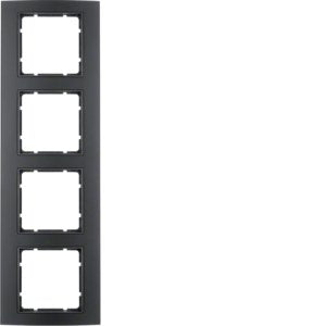 Berker - Abdeckrahmen Rahmen sw/anth 10143005 4fach