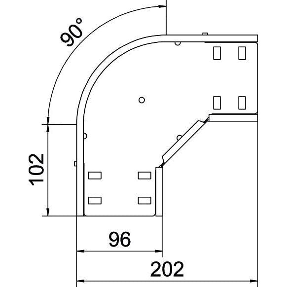 OBO Bettermann - Bogen für Kabelrinne Bogen 90 Grad RB 90 310 FT 35x100 tauchfeuerv