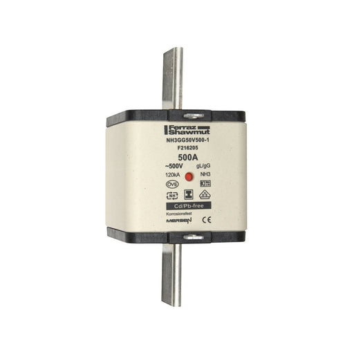 Mersen - Messersicherung NH-Sicherungseinsatz SG NH3GG50V500-1 Gr.3 gG 500A/500V KM