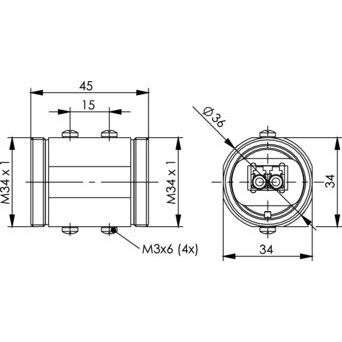 Telegärtner - Modulare Kupplung TOC Kupplung IP68 100007407 LC Duplex Kupplung