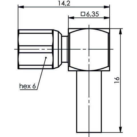 Telegärtner - Koax-Steckverbinder SMC-Winkelbuchse AU 50Ohm 100024910 G7 (RG316/U) − 5 Stück