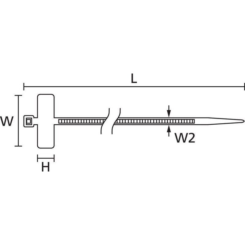 HellermannTyton - Kabelbinder Kennzeichnungsbinder IT18R-PA66-NA-C1 natur − 100 Stück