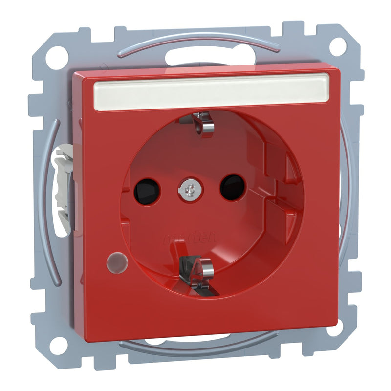 Merten - Steckdose SCHUKO-Steckdose rt MEG2303-0306 Ko.Licht Schriftfeld