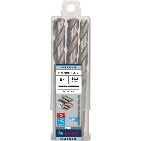 Bosch - Bohrer PRO Metal HSS-G 2608585531 Spiralbohrer 11,2 x