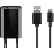 Goobay - Universal-Ladegerät USB-C-Ladeset 45293 1m,100/240V,sw