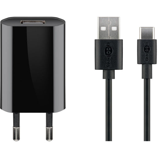 Goobay - Universal-Ladegerät USB-C-Ladeset 45293 1m,100/240V,sw