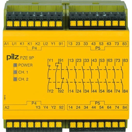 Pilz - Gerät zur Überwachung von sicherheitsgerichteten Stromkreisen Kontakterweiterungsblock PZE 9P #787148 24VACDC 100-240VACDC