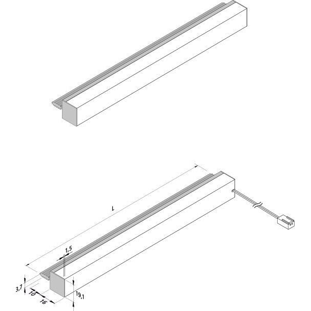 Hera - Decken-/Wandleuchte LED-Regalbodenleuchte 61002653012 schwarz