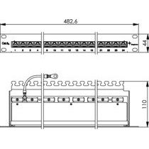 Telegärtner - Patchpanel Kupfer PatchPanel MPP24-HS 100007016 Cat.6A RAL 7035
